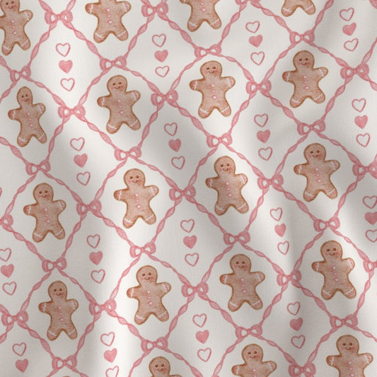 GINGERBREAD MAN PINK HEARTS