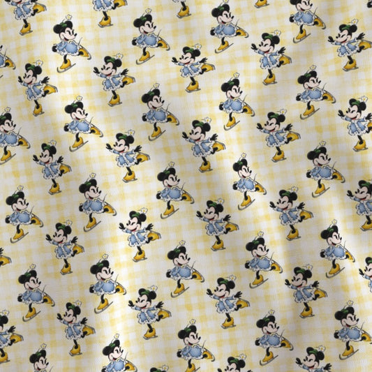 YELLOW GINGHAM MINNIE MOUSE SKATING ON ICE
