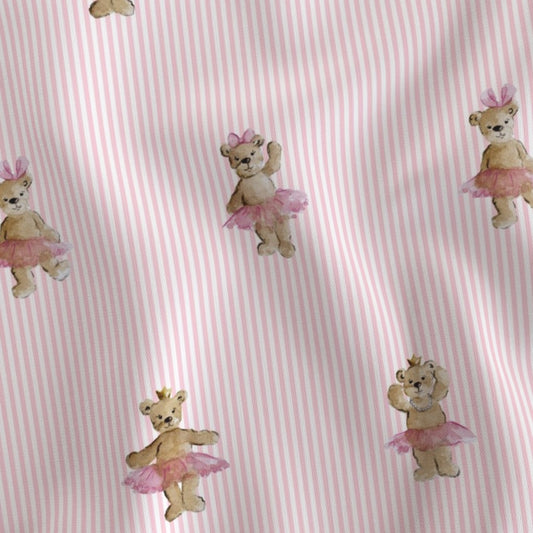PINK STRIPES BALLERINA TEDDY BEAR