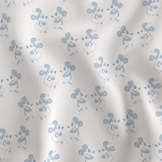 BLUE DITSY MINNIE & MICKEY MOUSE