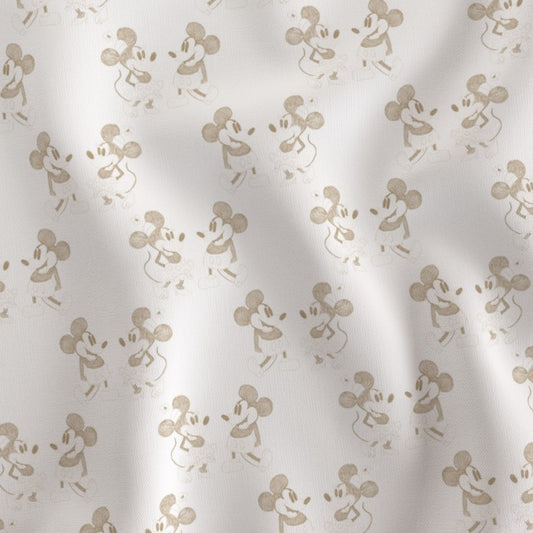 BROWN DITSY MINNIE & MICKEY MOUSE