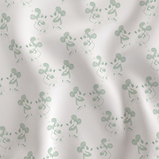 GREEN DITSY MINNIE & MICKEY MOUSE