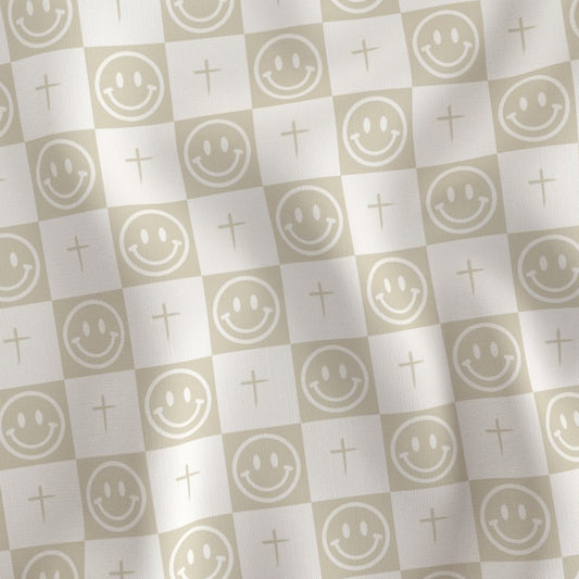 BEIGE SMILEY CROSS