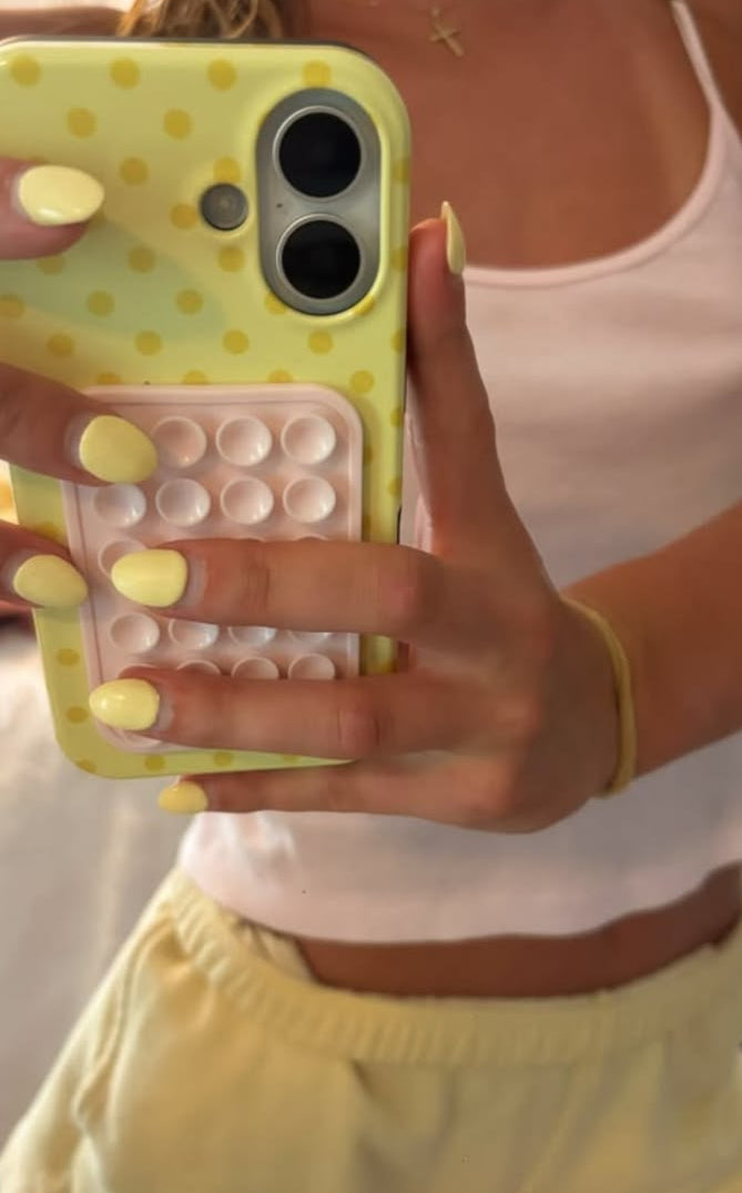 BUTTER YELLOW POLKA DOTS PHONE CASE