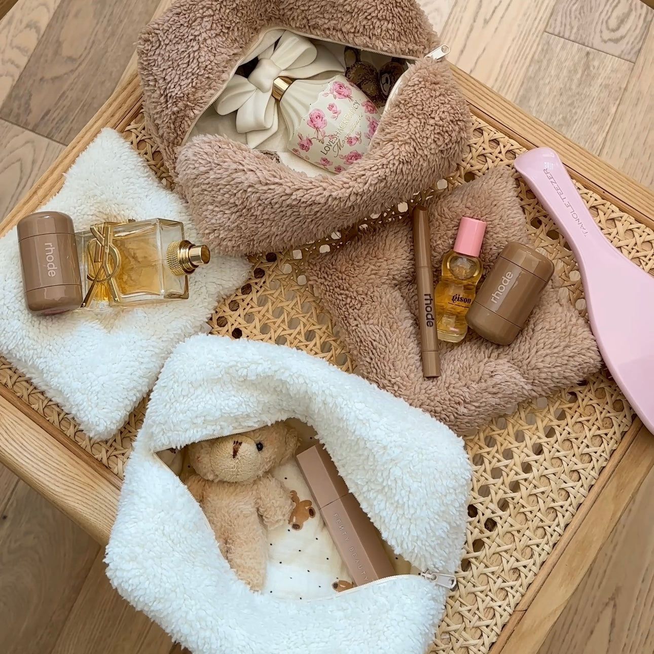 CREAM SOFT TEDDY CLOUD COASTER