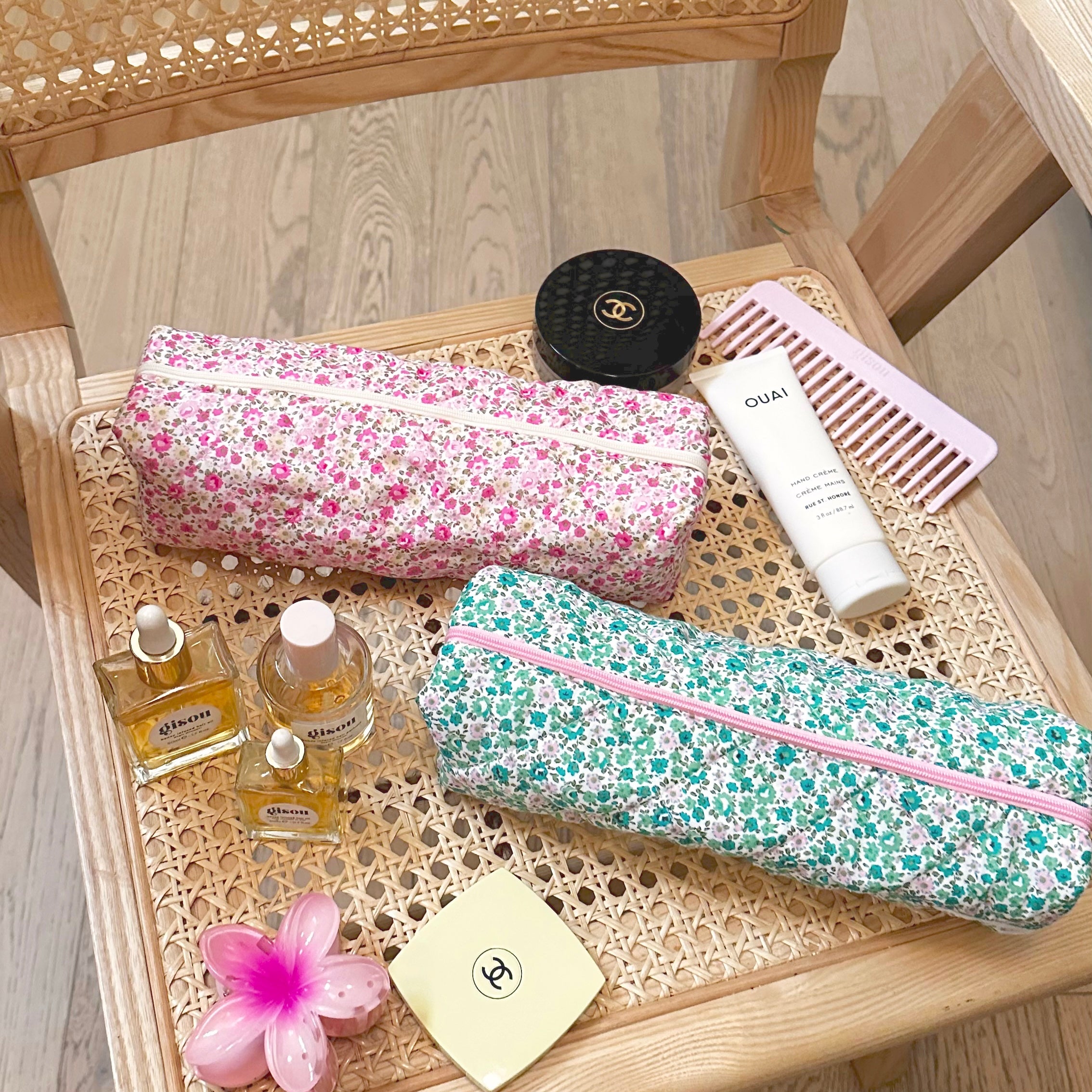 GREEN PINK PENCIL CASE-AYJAY