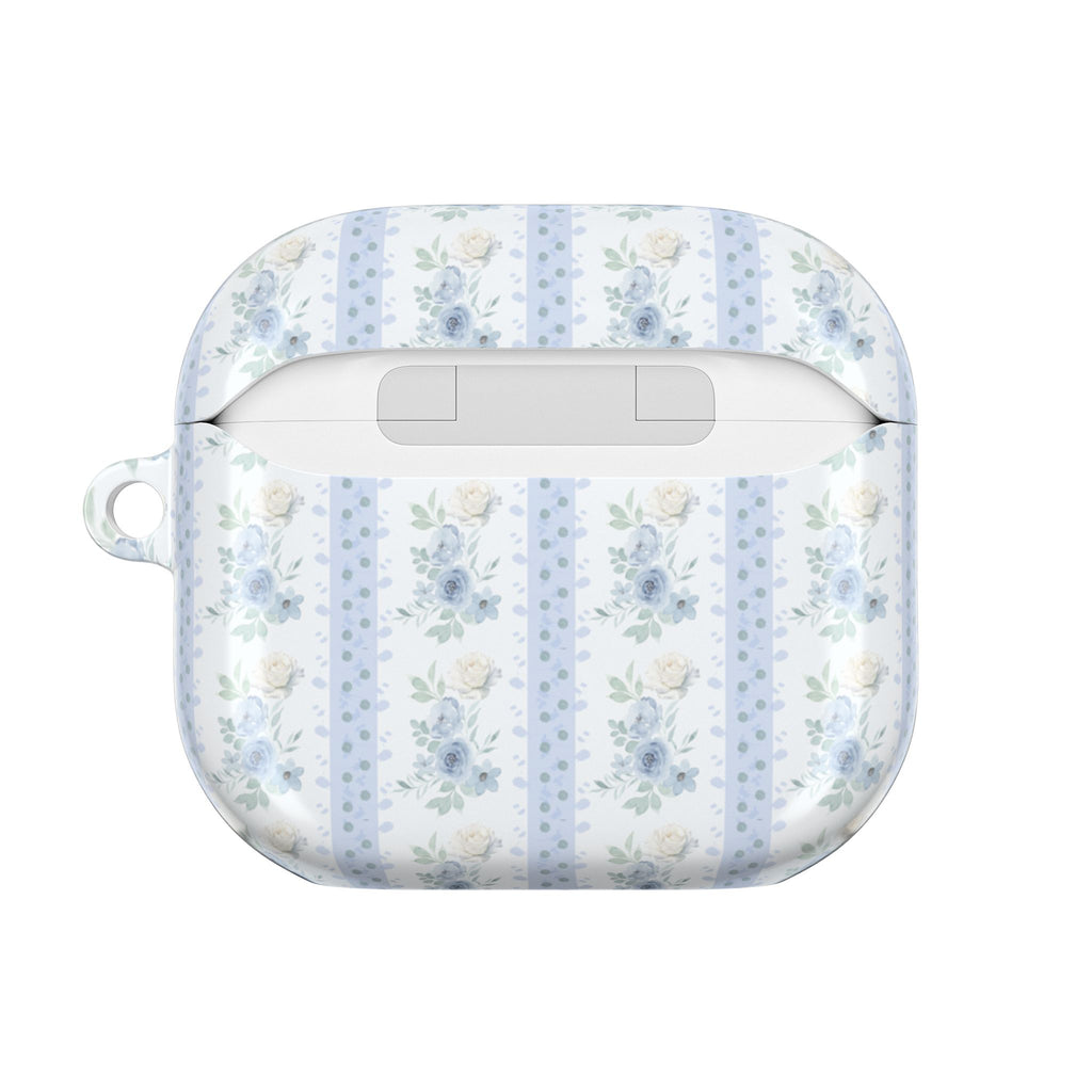 BLUE STRIPE FLORAL AIRPOD CASE