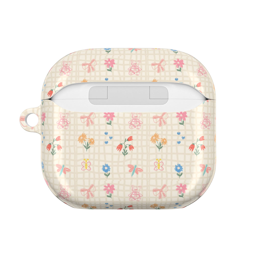 BEIGE GINGHAM AIRPOD CASE