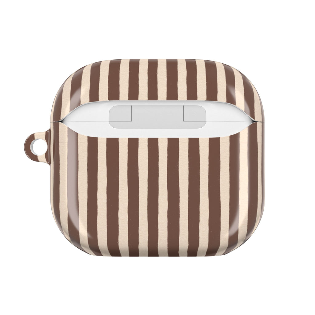 BROWN STRIPES TEDDY BEAR AIRPOD CASE