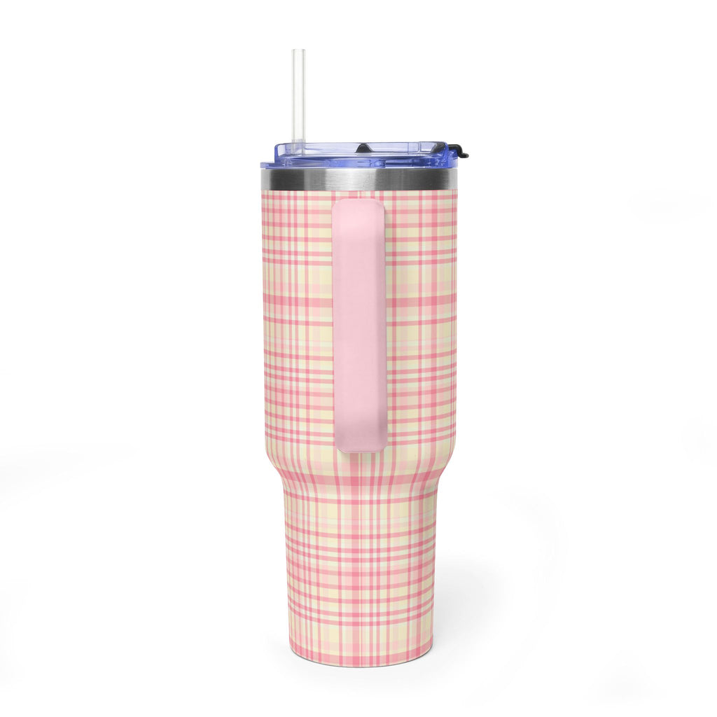 SORBET PLAID 40OZ STAINLESS STEEL TUMBLER