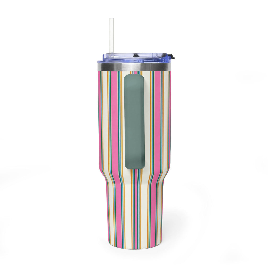 WATERMELON SUGAR STRIPES 40OZ STAINLESS STEEL TUMBLER