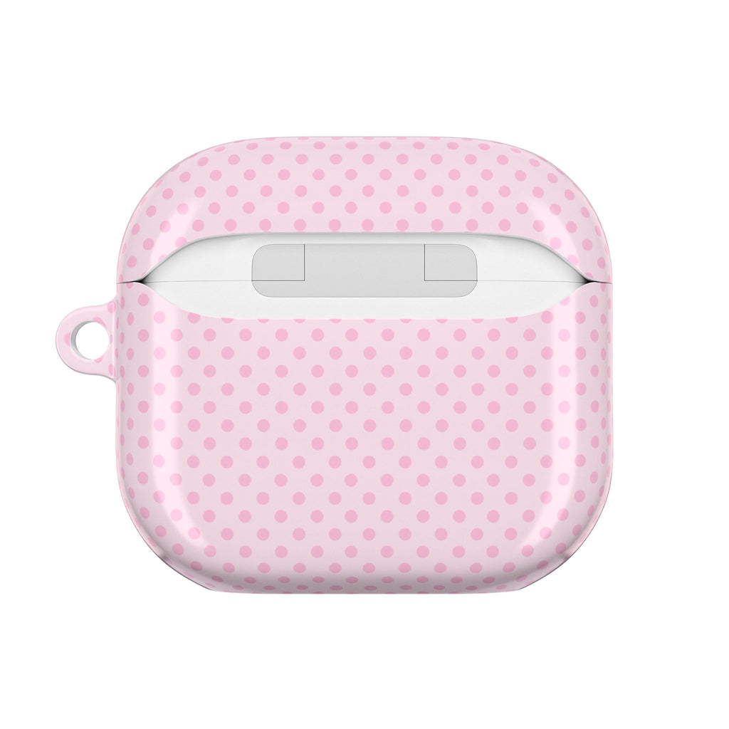PERSONALIZED VARSITY SWEATER PINK POLKA DOTS CUSTOM TEDDY BEAR NAME AIRPOD CASE