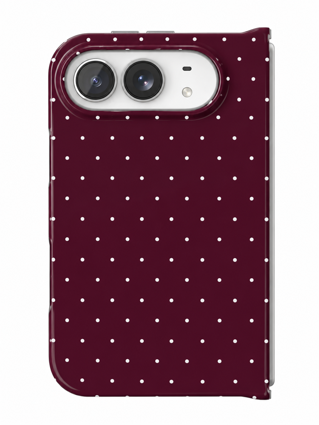 DARK CHERRY BURGUNDY MINI POLKA DOTS PHONE CASE