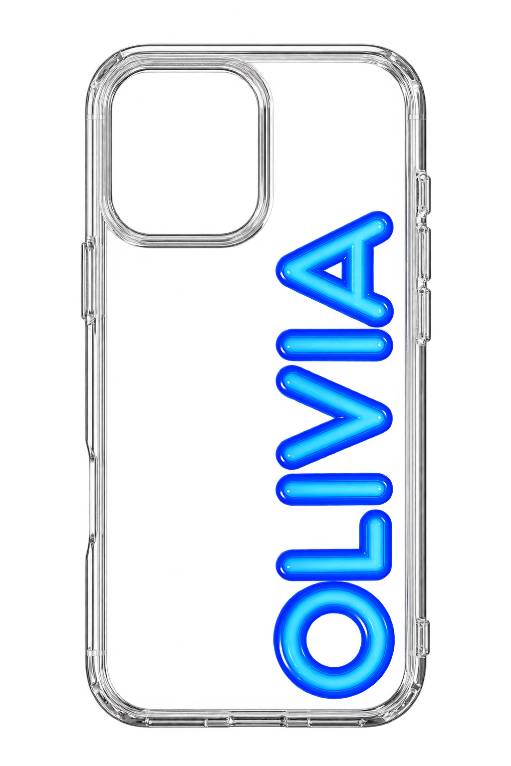 PERSONALIZED CLEAR CUSTOM BLUE NAME PHONE CASE