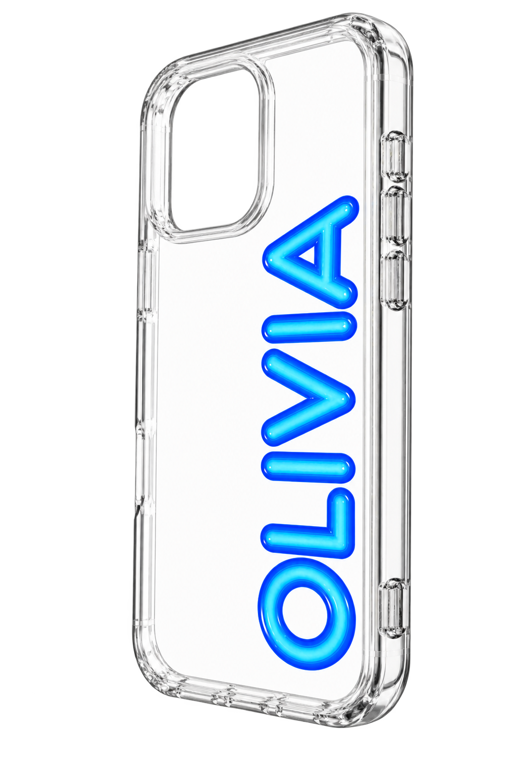 PERSONALIZED CLEAR CUSTOM BLUE NAME PHONE CASE