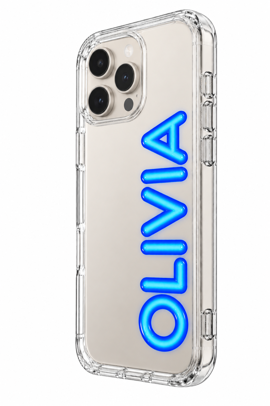 PERSONALIZED CLEAR CUSTOM BLUE NAME PHONE CASE