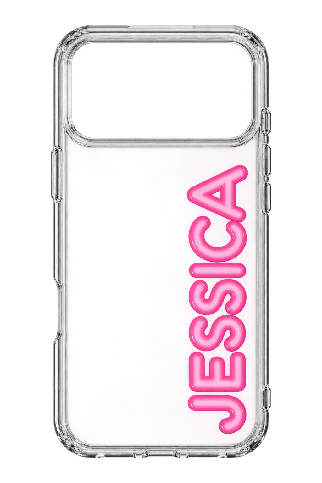 PERSONALIZED CLEAR CUSTOM PINK NAME PHONE CASE
