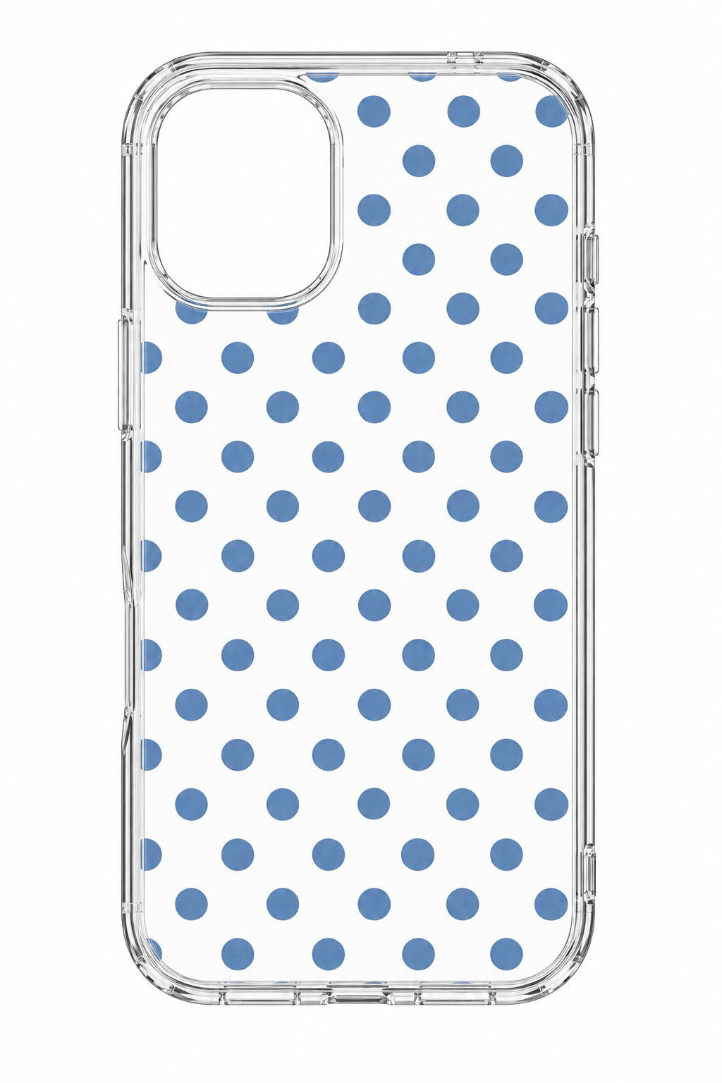 CLEAR POLKA DOTS BLUE PHONE CASE