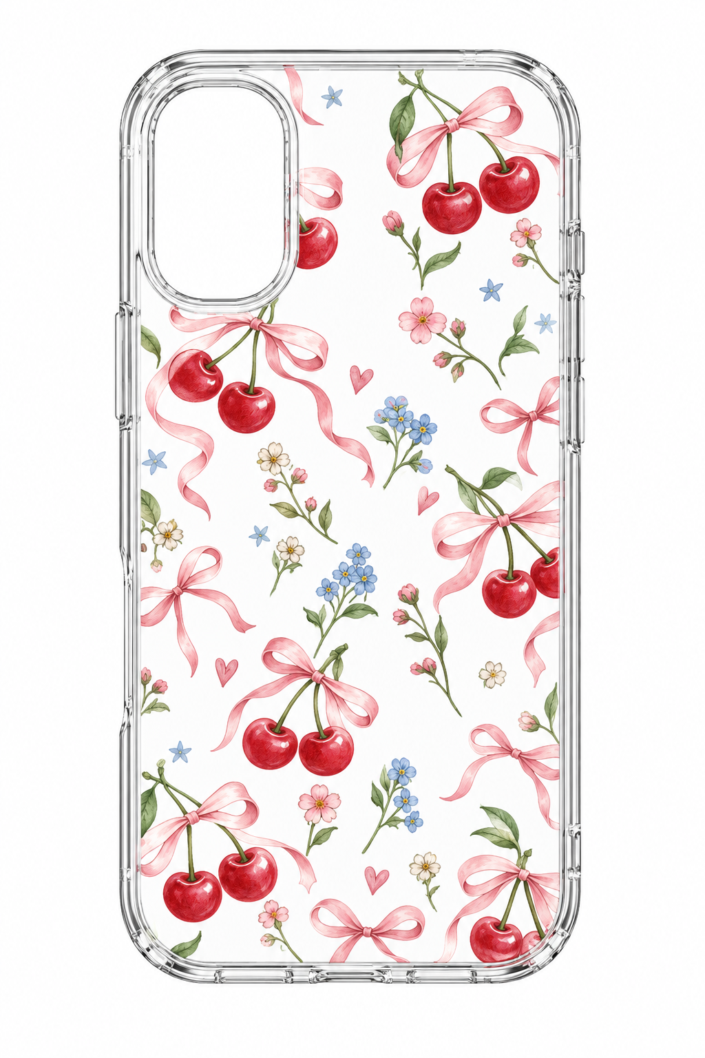 CLEAR CHERRY COQUETTE PHONE CASE