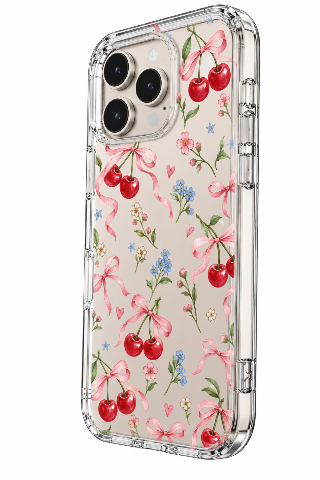 CLEAR CHERRY COQUETTE PHONE CASE