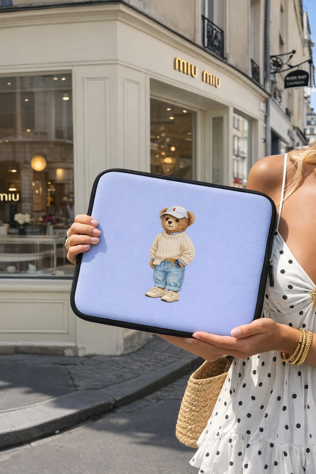 BLUE RL TEDDY BEAR POLO NEOPRENE KINDLE IPAD & LAPTOP SLEEVE