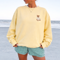 YELLOW MINI FRUIT PJ BEAR COZY CLUB CREWNECK