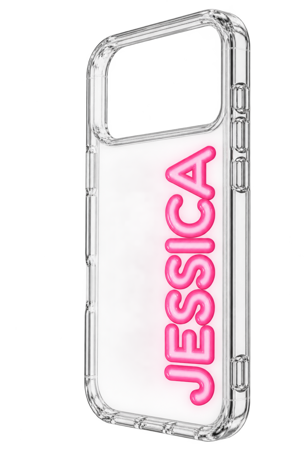 PERSONALIZED CLEAR CUSTOM PINK NAME PHONE CASE