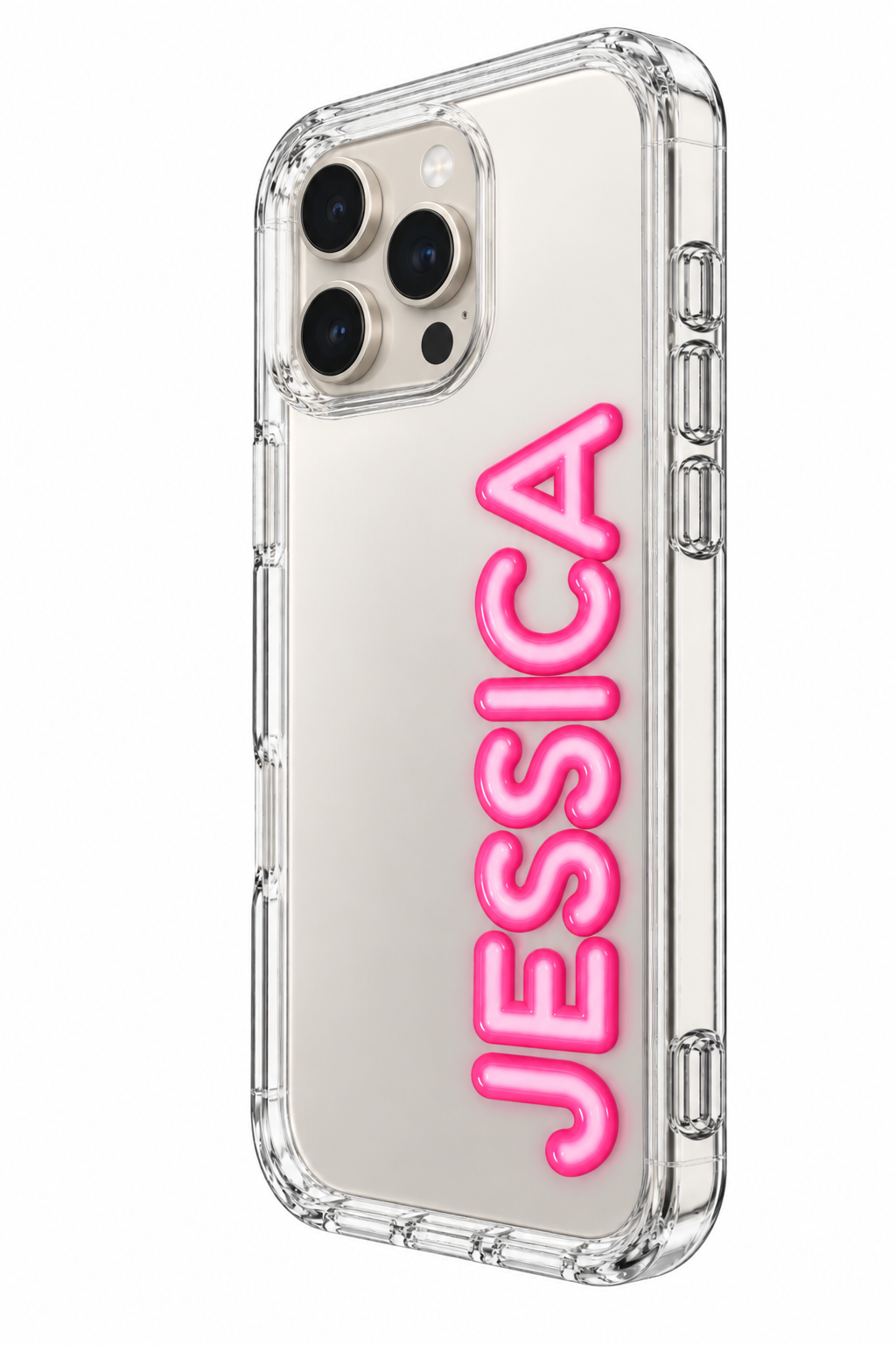 PERSONALIZED CLEAR CUSTOM PINK NAME PHONE CASE