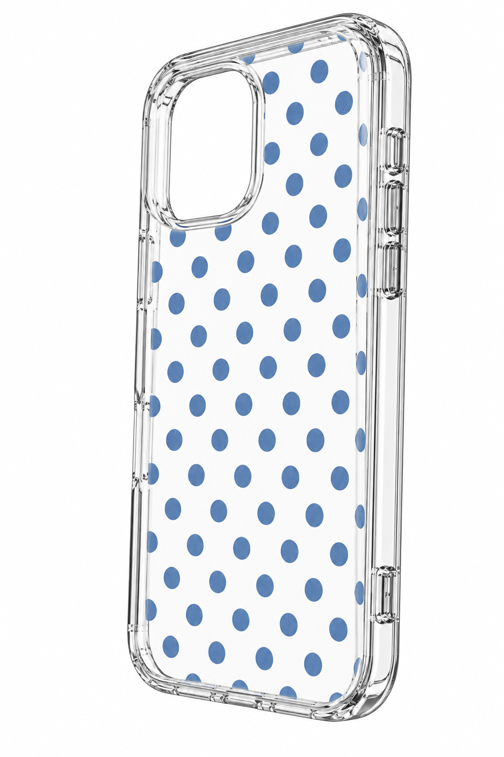 CLEAR POLKA DOTS BLUE PHONE CASE