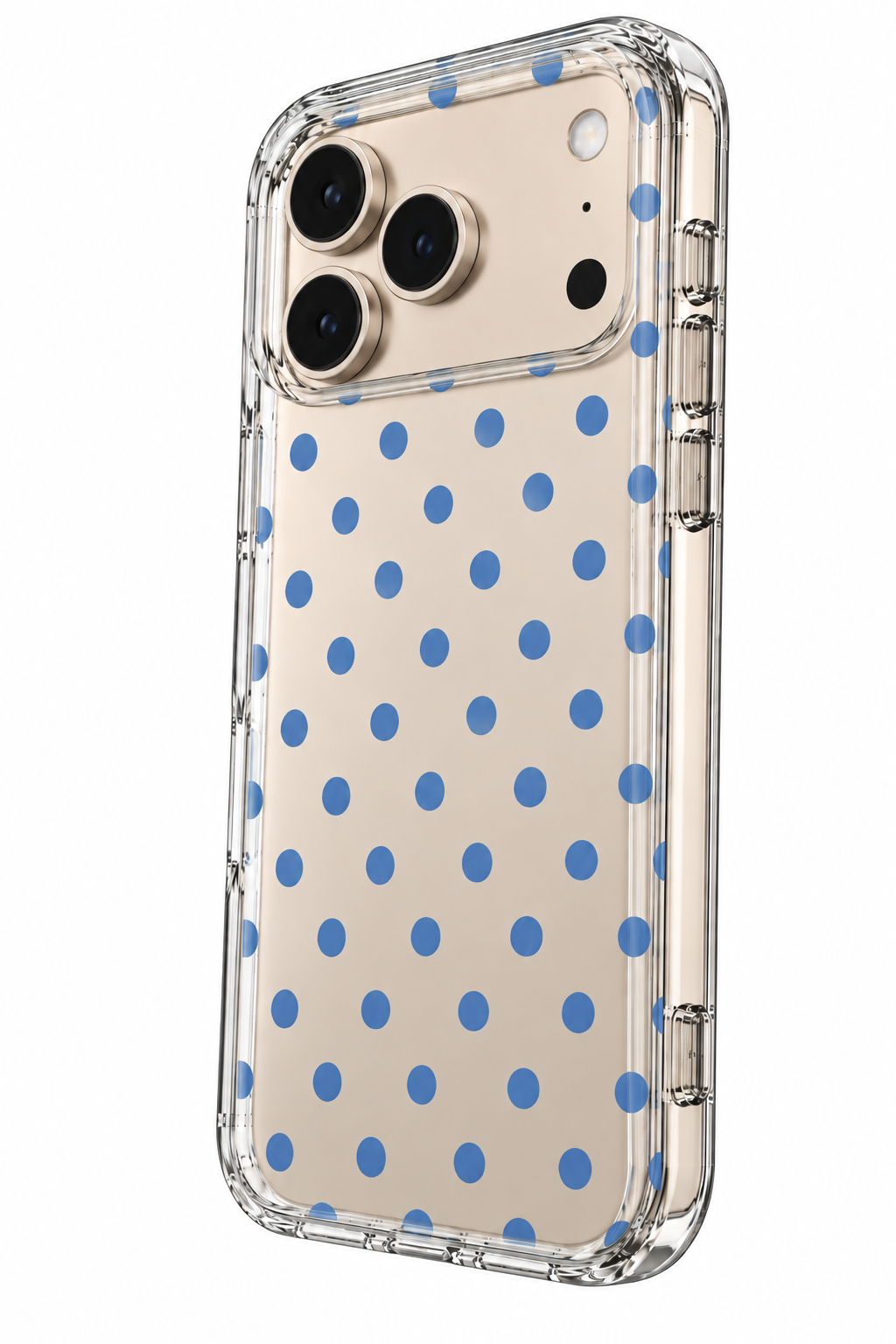 CLEAR POLKA DOTS BLUE PHONE CASE