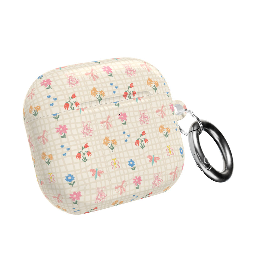 BEIGE GINGHAM AIRPOD CASE