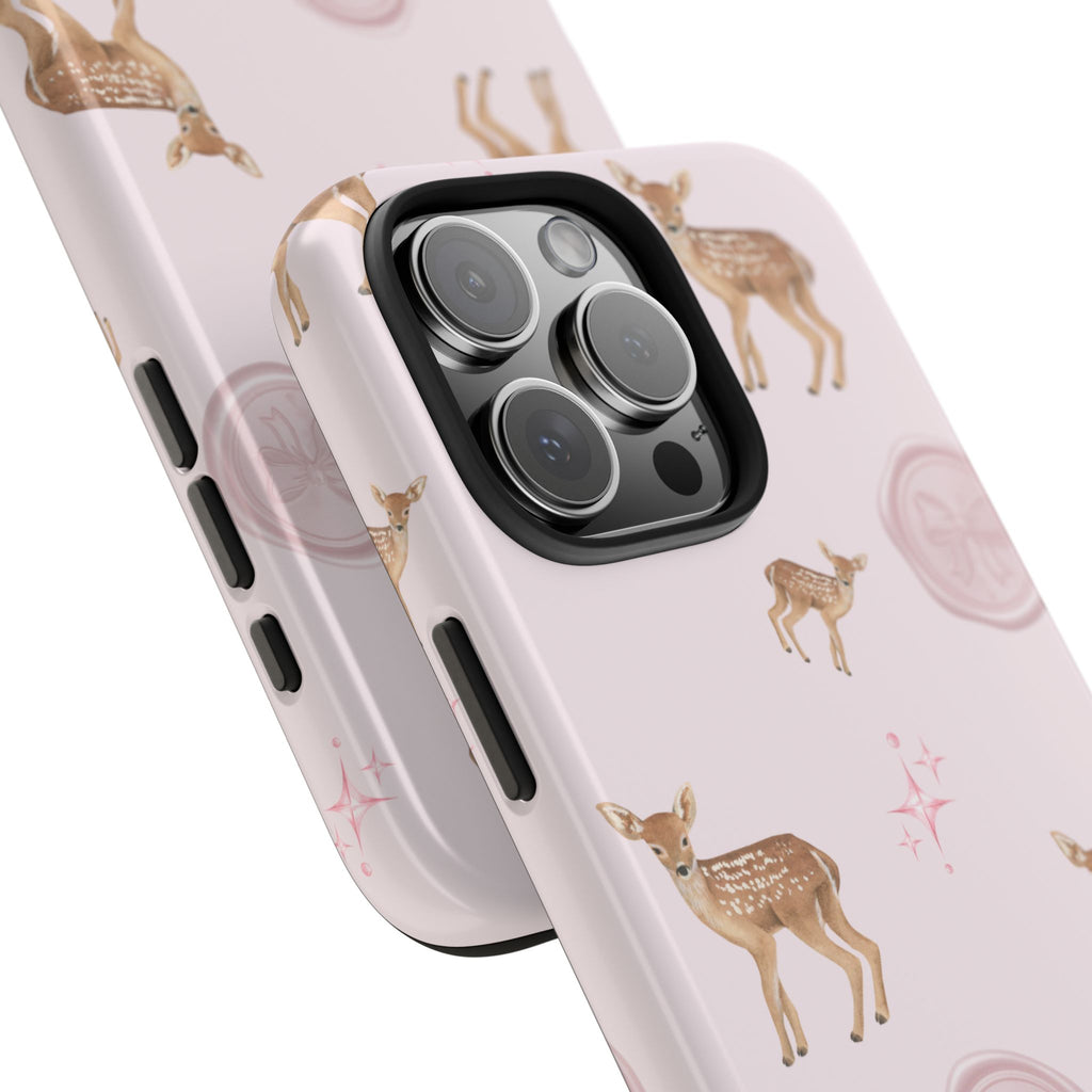 PINK DEER BOW CHRISTMAS PHONE CASE