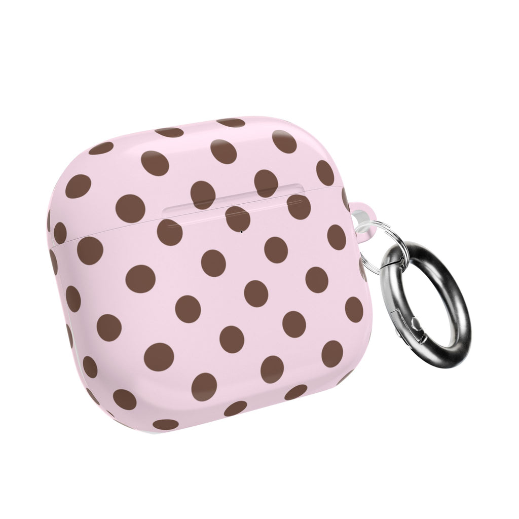 PINK & BROWN POLKA DOT AIRPOD CASE