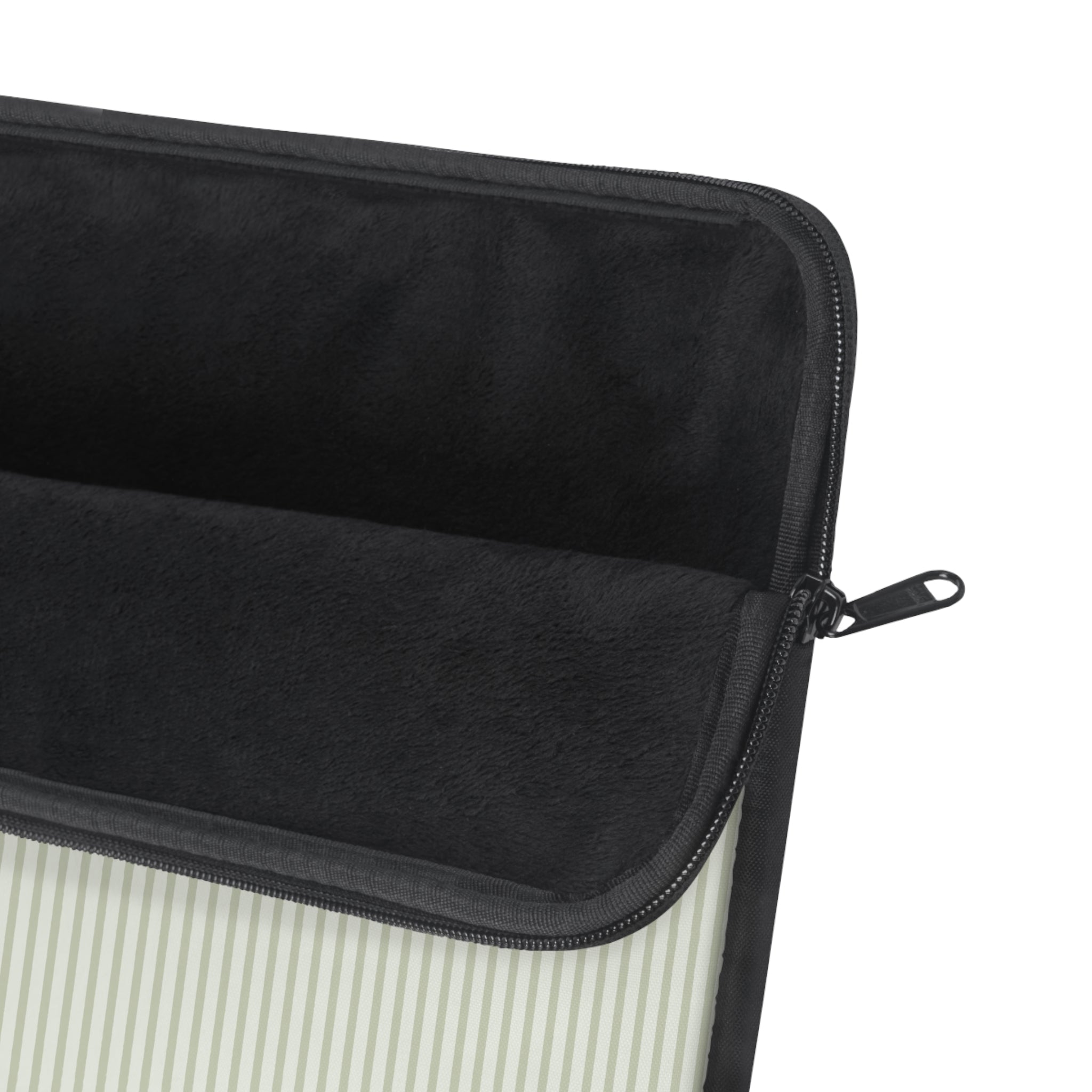 Neoprene device sleeve interior with black lining and side zipper with pull tab