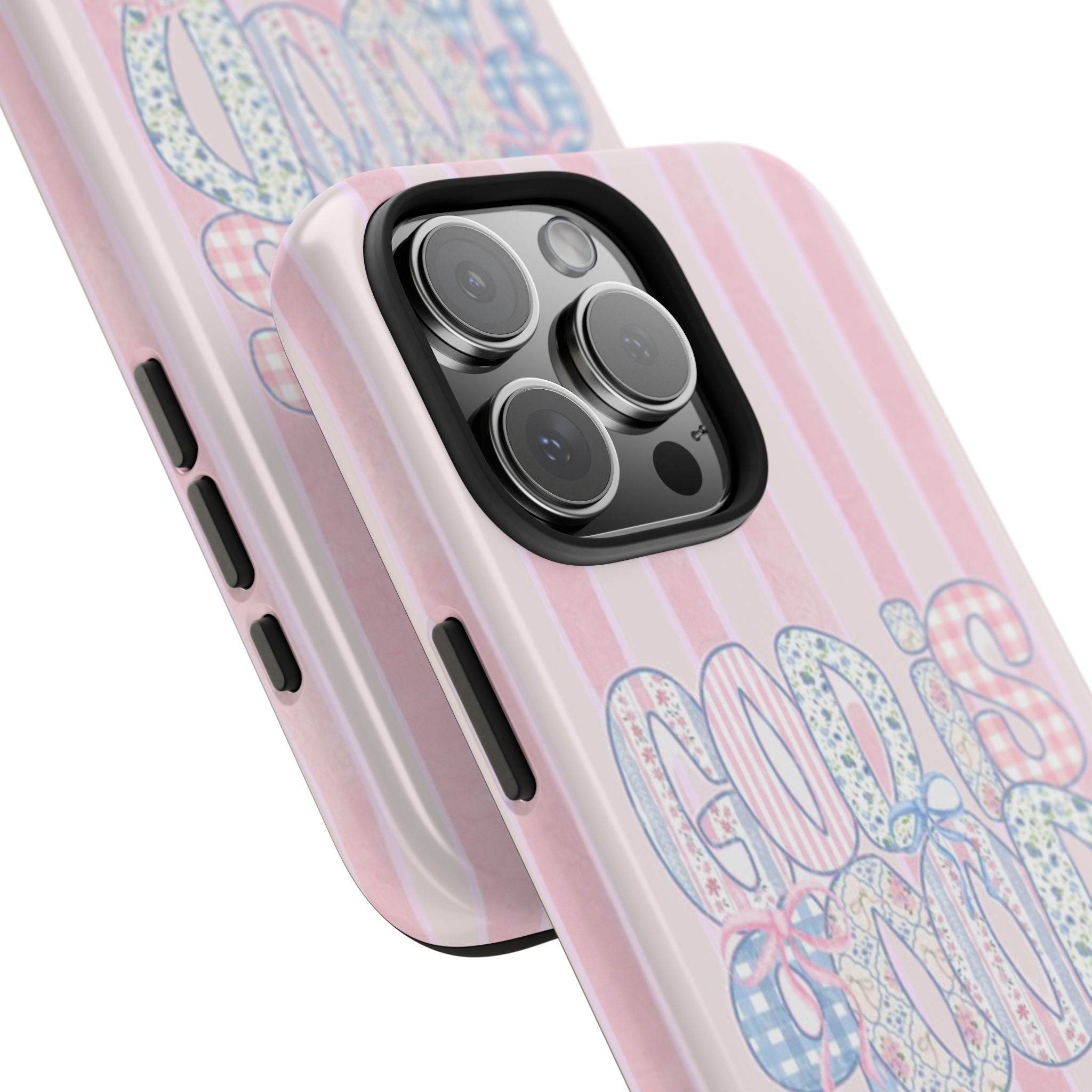 PINK STRIPES GOD IS GOOD PHONE CASE