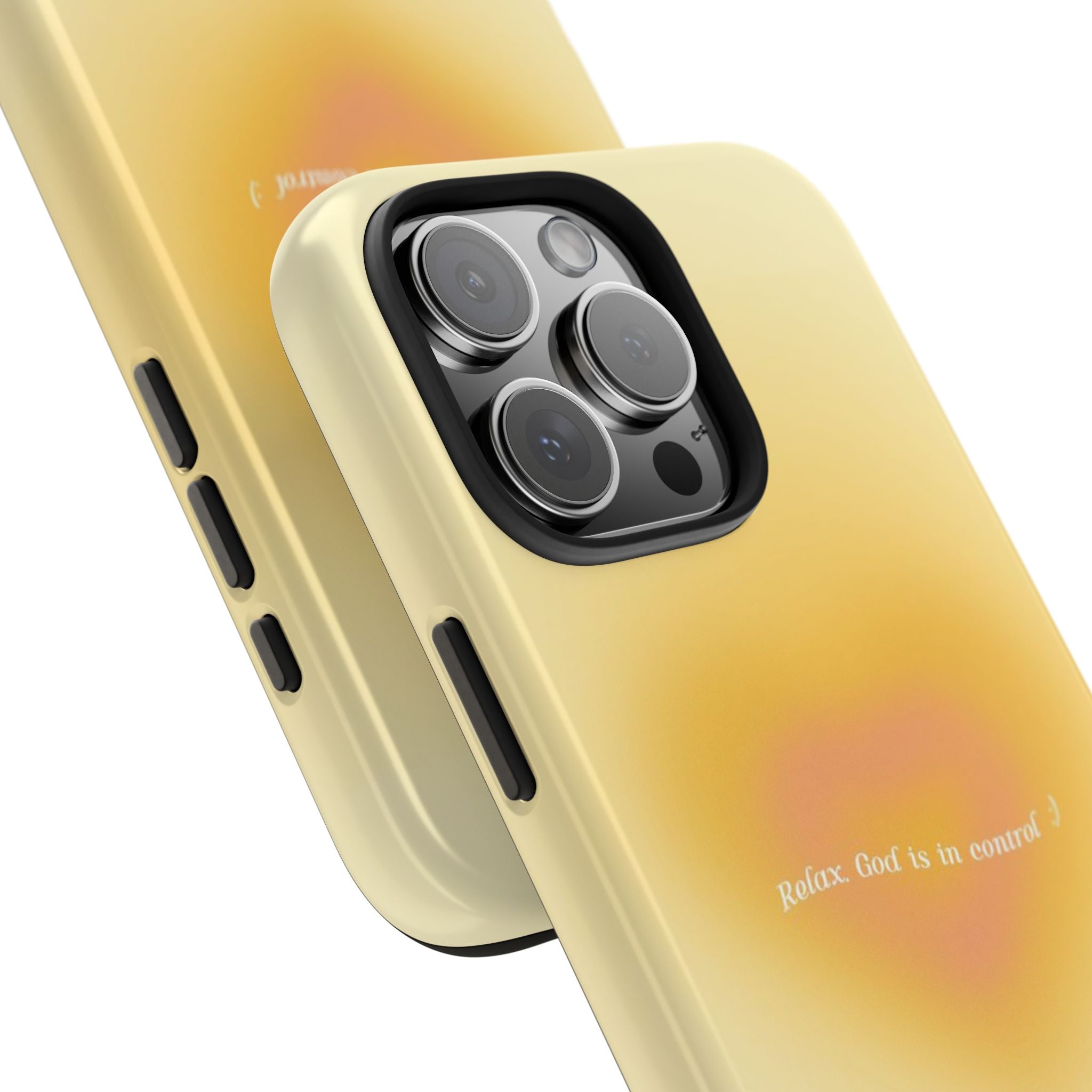 YELLOW AURA RELAX GOD IS IN CONTROL PHONE CASE