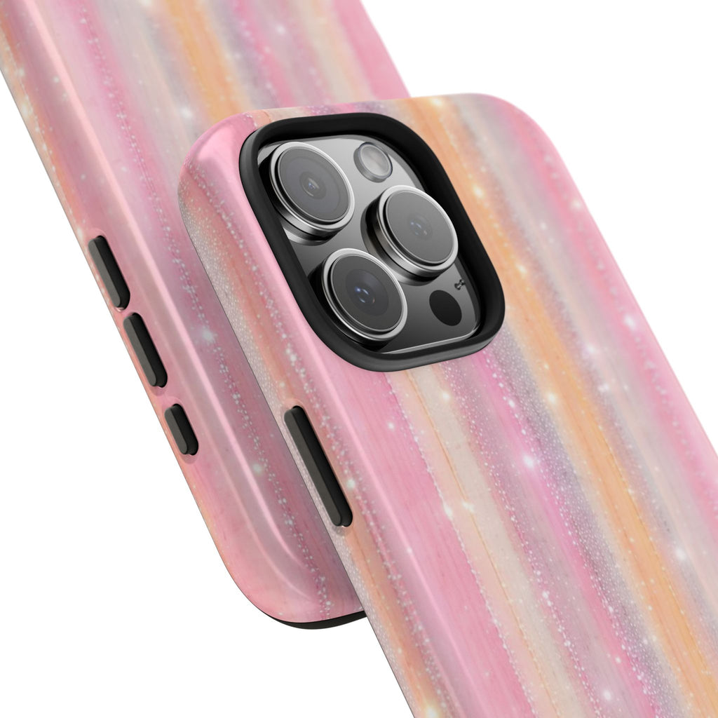 PINK FAIRY DUST STRIPES PHONE CASE