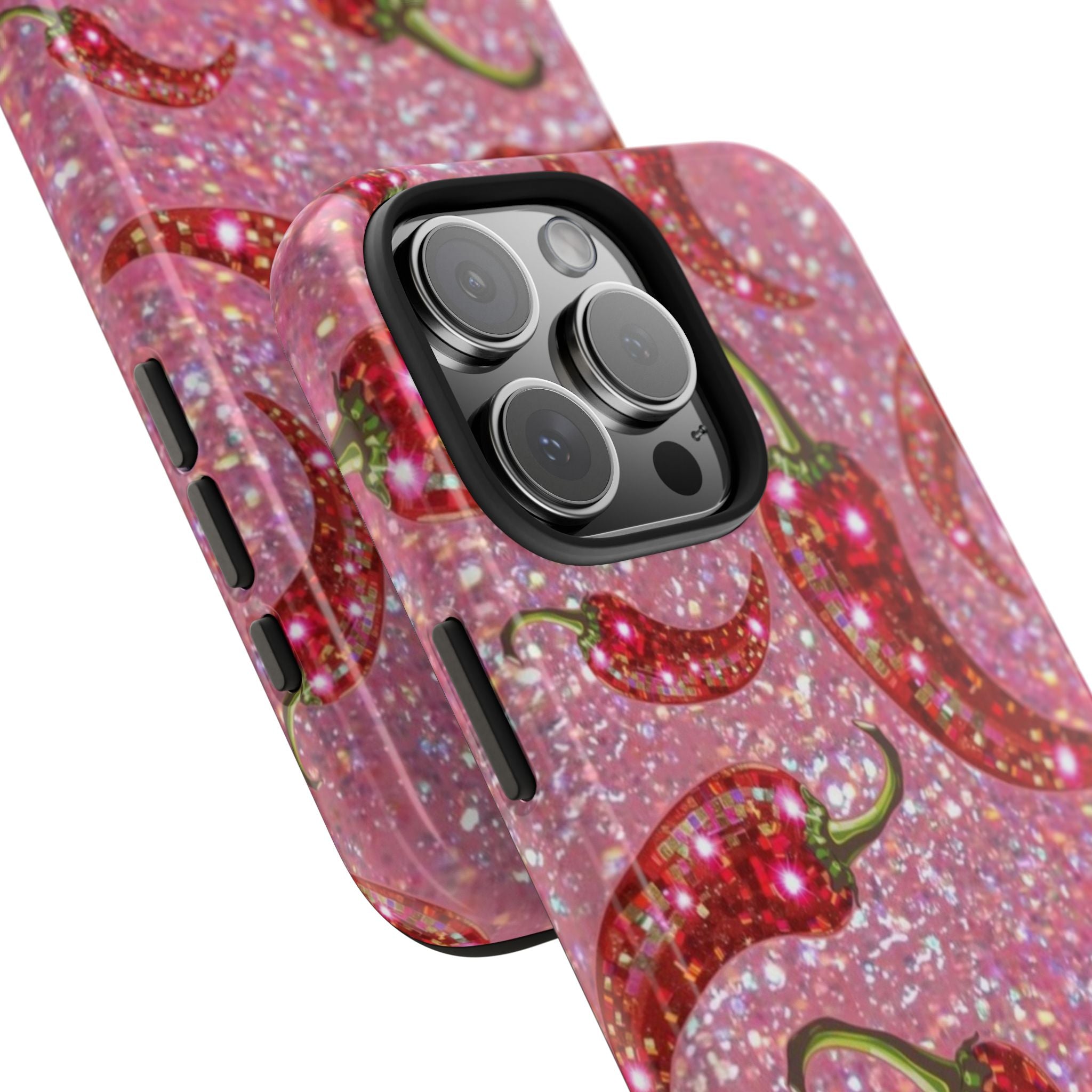 PINK GLITTER HOT CHILI PEPPERS PHONE CASE