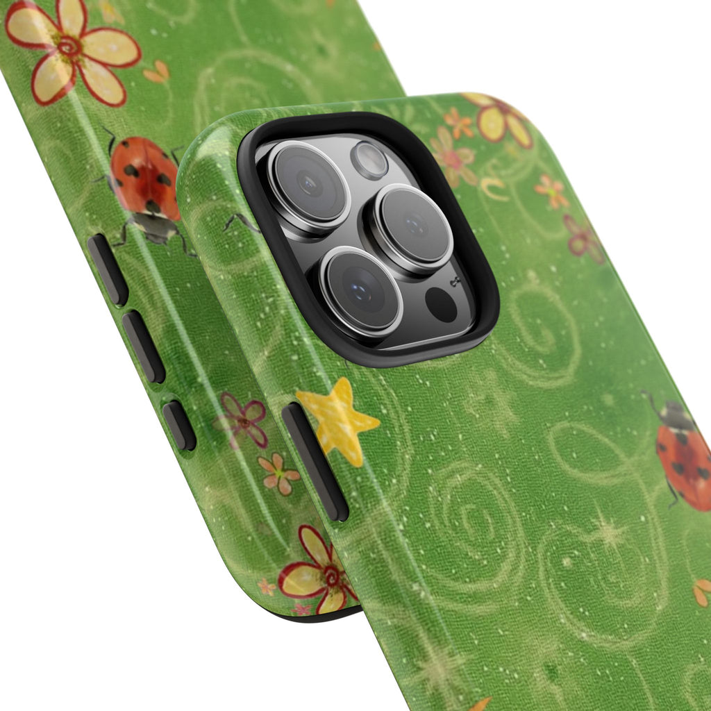 GREEN PIXIE LADYBUG WHIMSY PHONE CASE