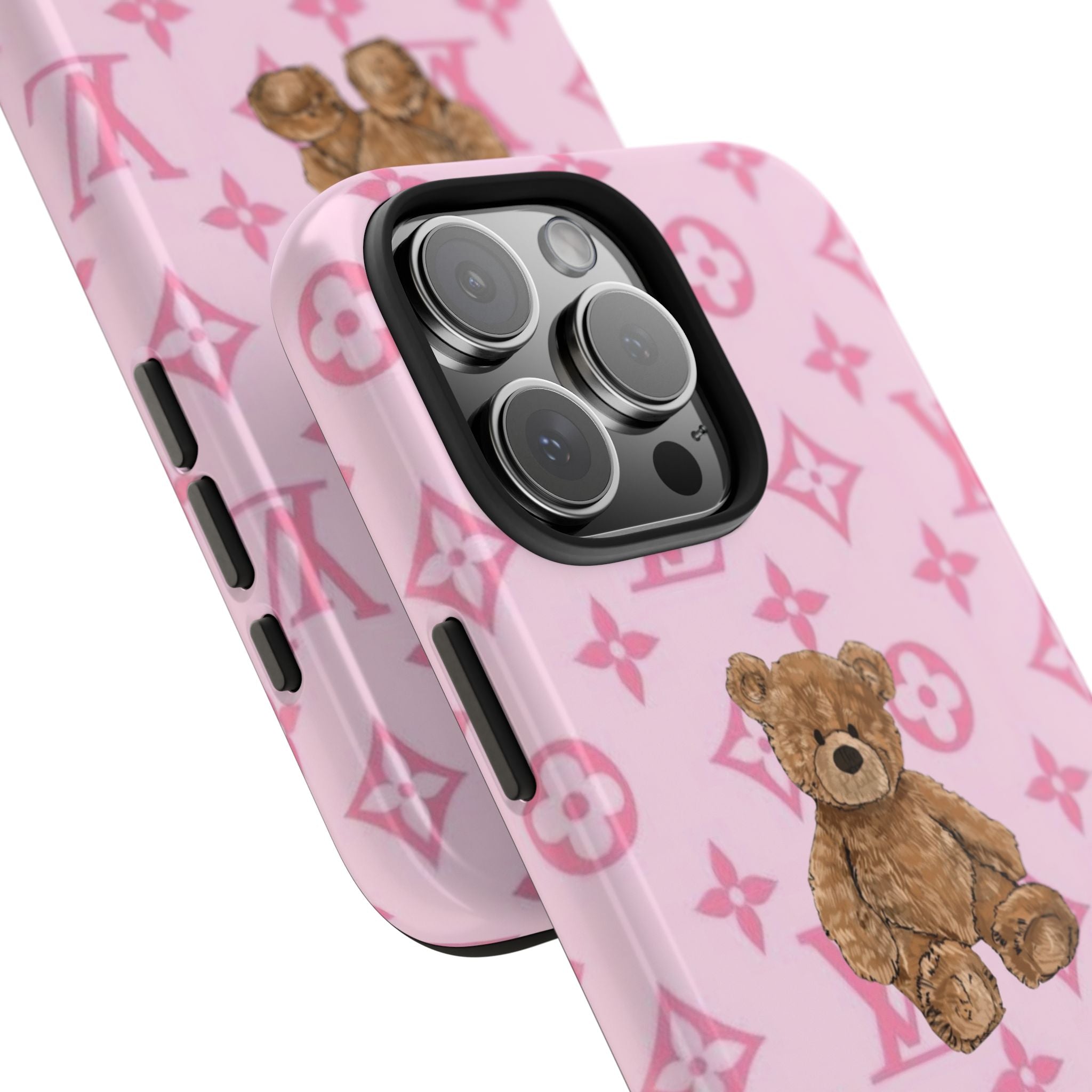 PINK LV TEDDY BEAR PHONE CASE