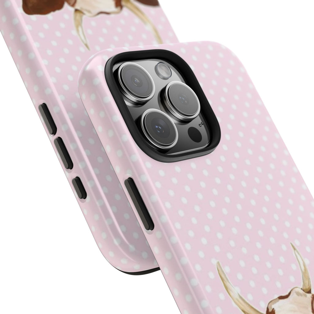 PINK POLKA DOTS BUBBLEGUM COW COUNTRY PHONE CASE