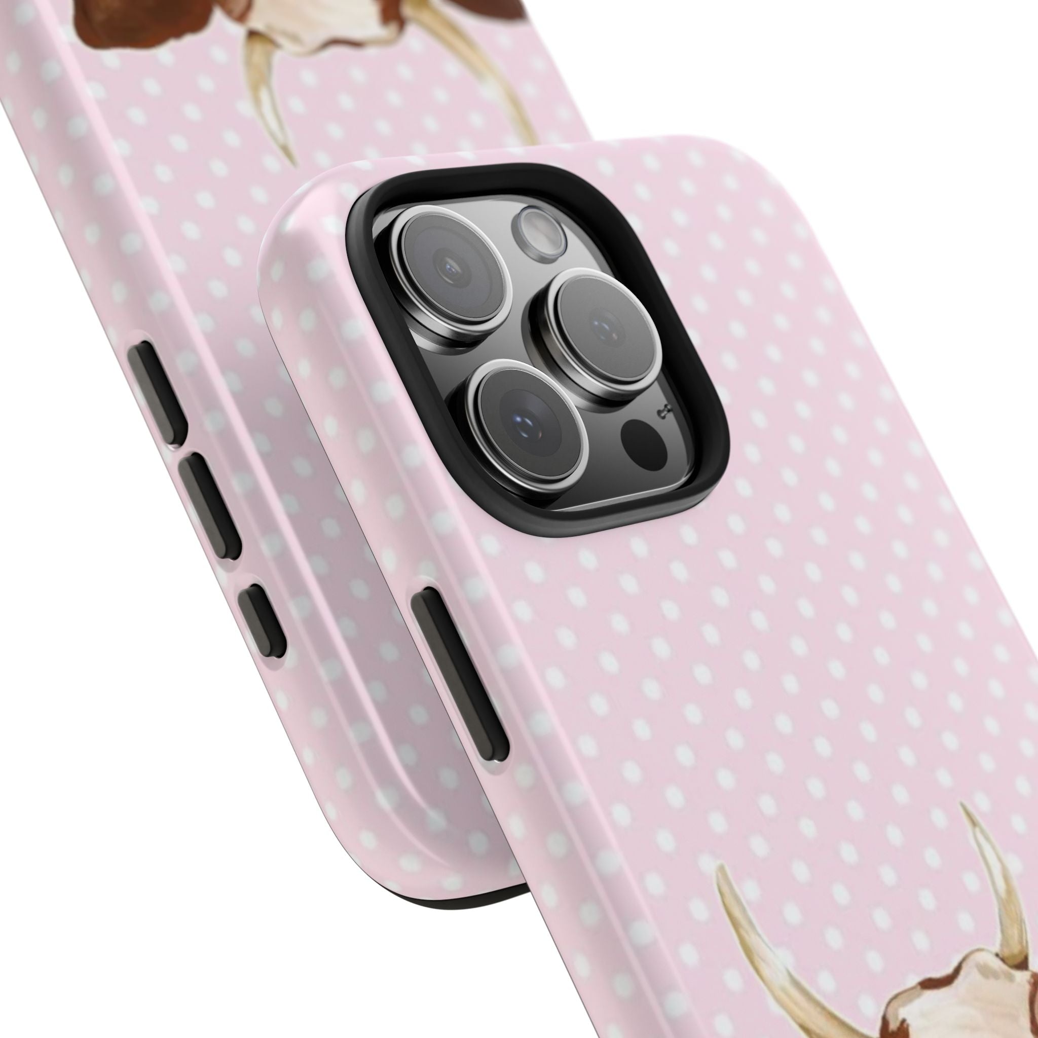 PINK POLKA DOTS BUBBLEGUM COW COUNTRY PHONE CASE