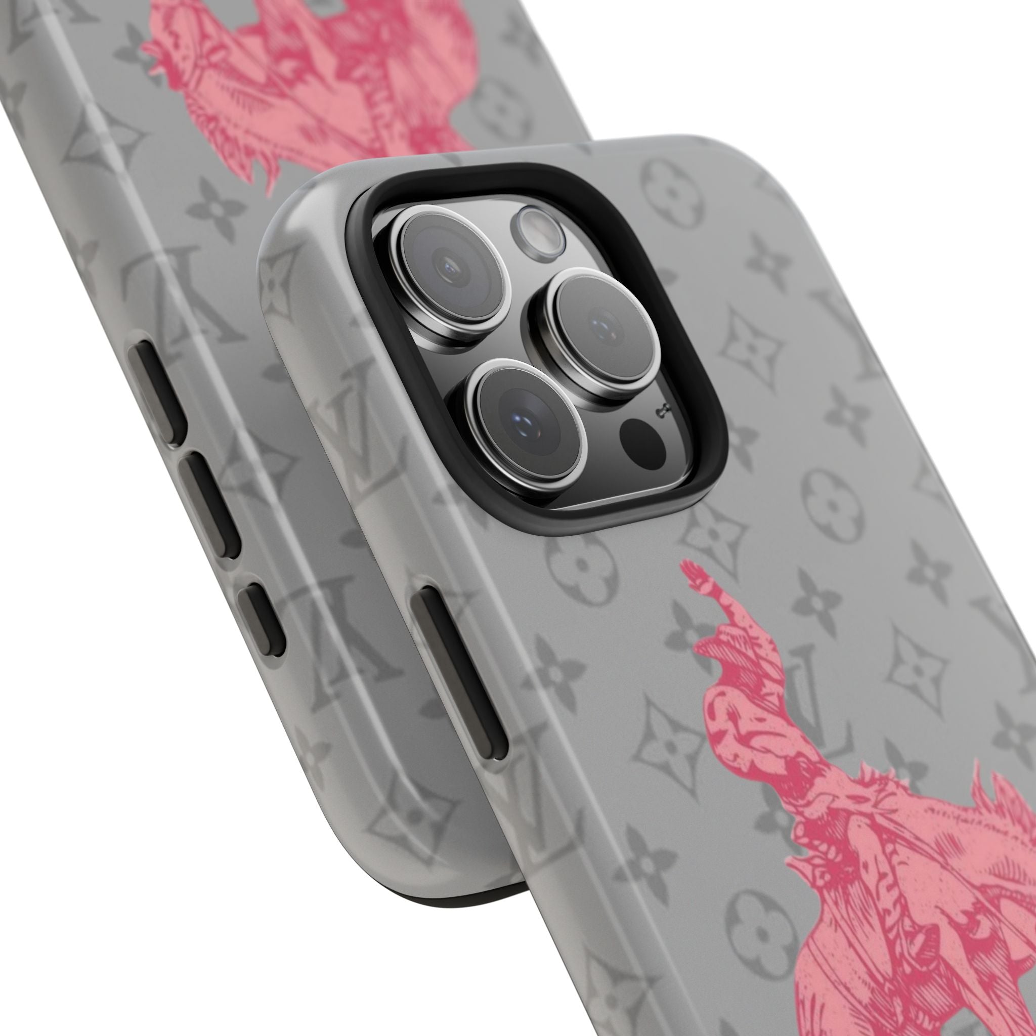 GRAY LV PINK COWBOY PHONE CASE
