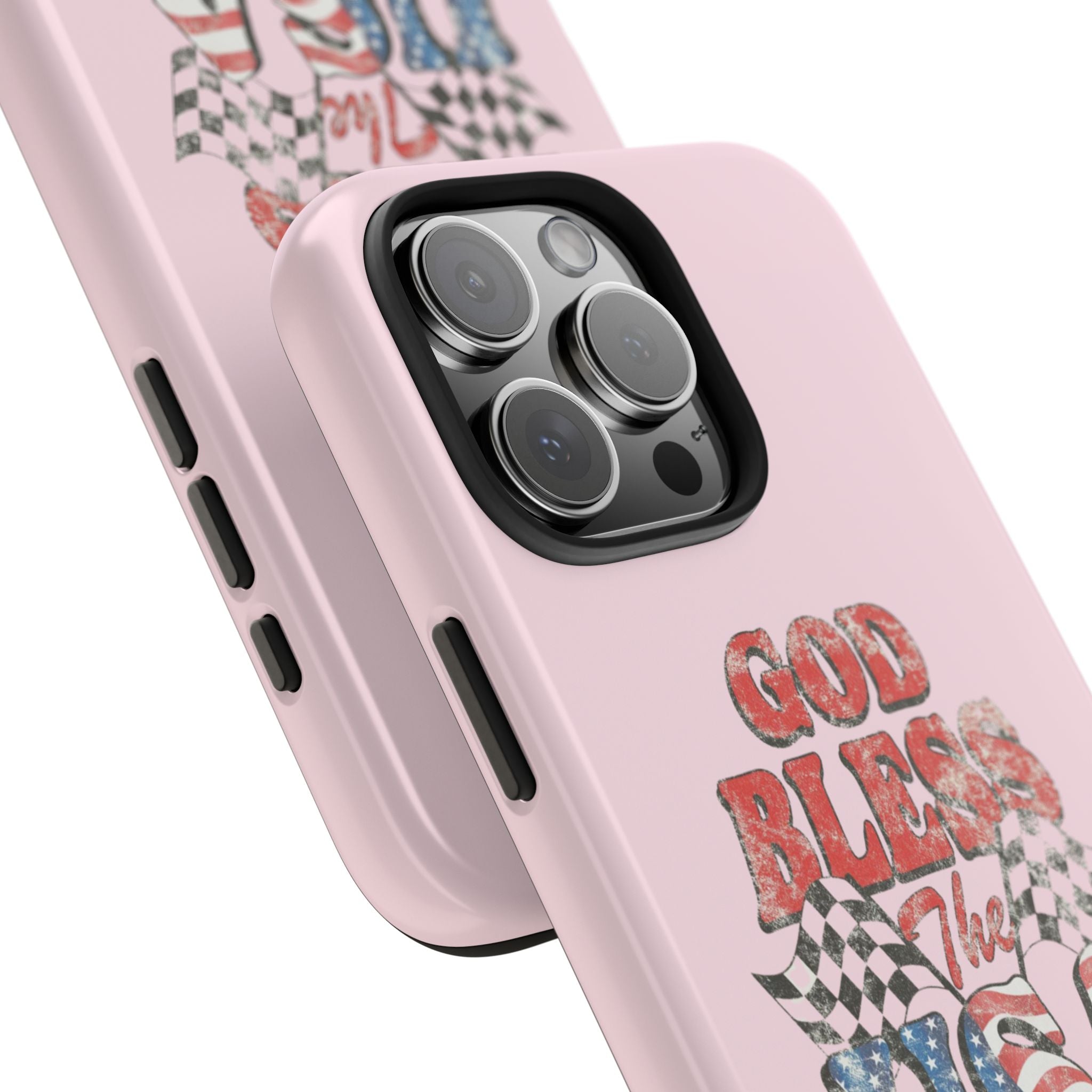 PINK GOD BLESS THE USA PHONE CASE