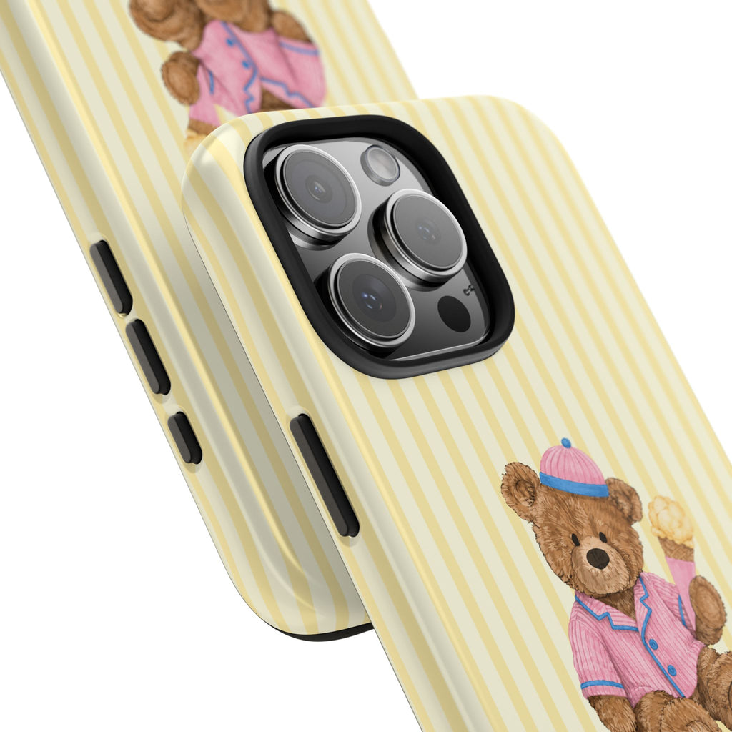 YELLOW STRIPES GELATO TEDDY BEAR PHONE CASE