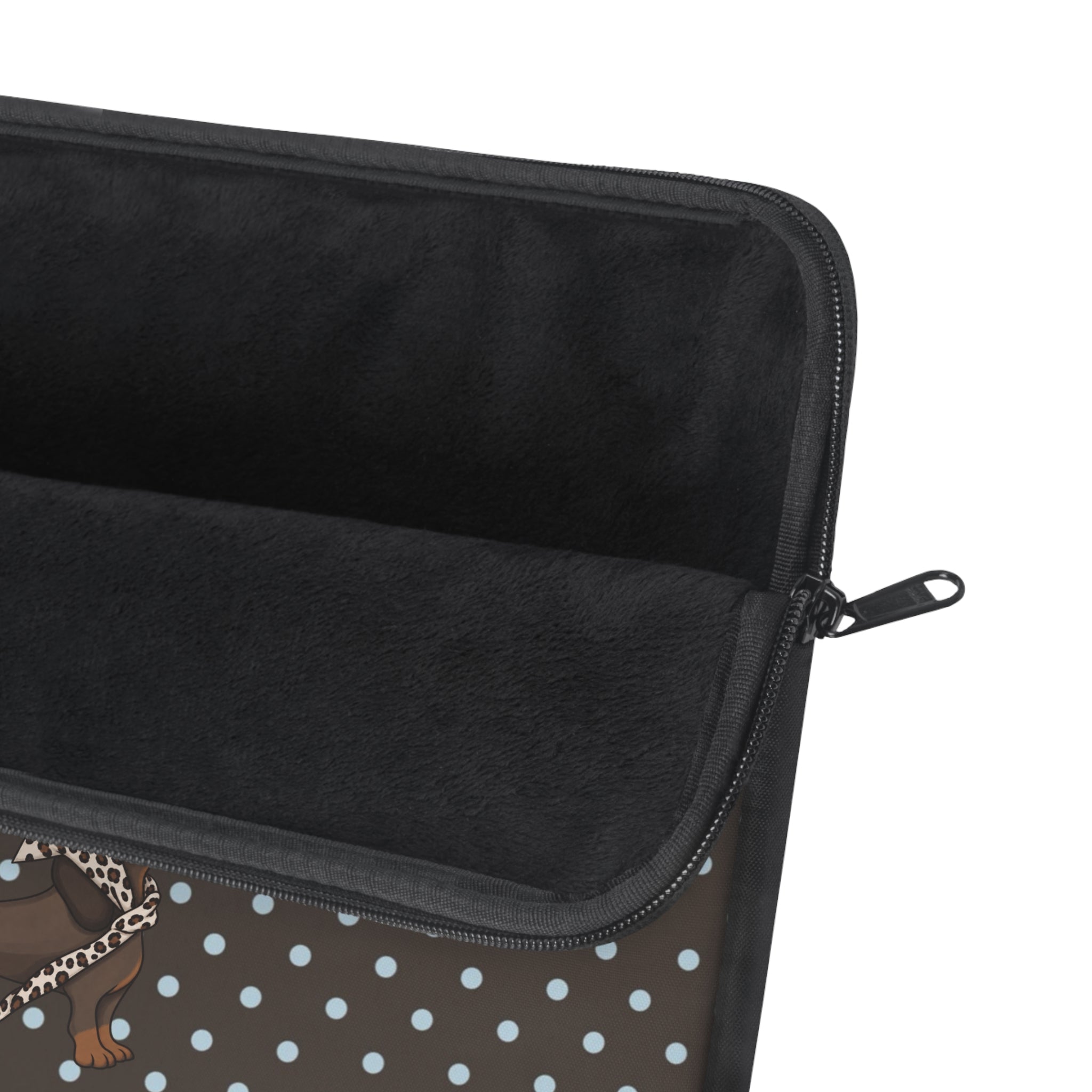 BROWN POLKA DOTS PREPPY DACHSHUND WEENIE DOG KINDLE IPAD & LAPTOP SLEEVE
