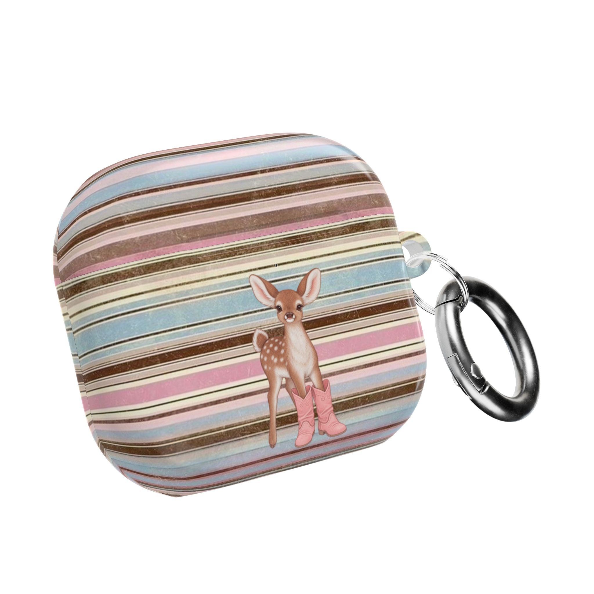 BROWN STRIPES COWBOY BOOTS DEER AIRPOD CASE