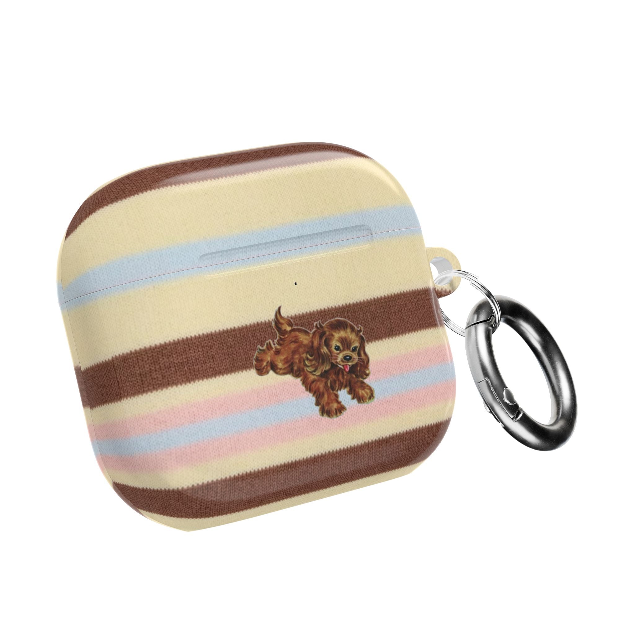 BUTTERSCOTCH STRIPES PARK AVENE PUPPY AIRPOD CASE