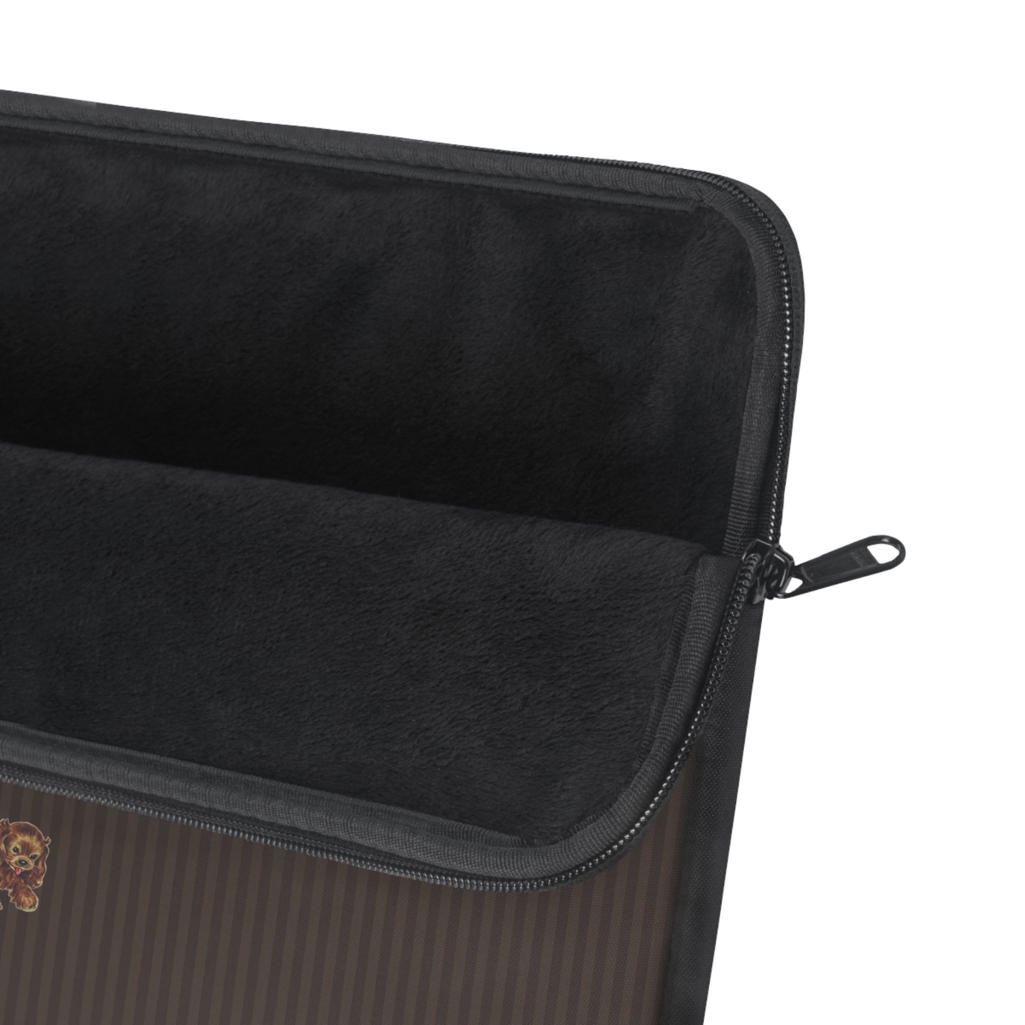 BROWN STRIPES PARK AVENUE PUPPY KINDLE IPAD & LAPTOP SLEEVE