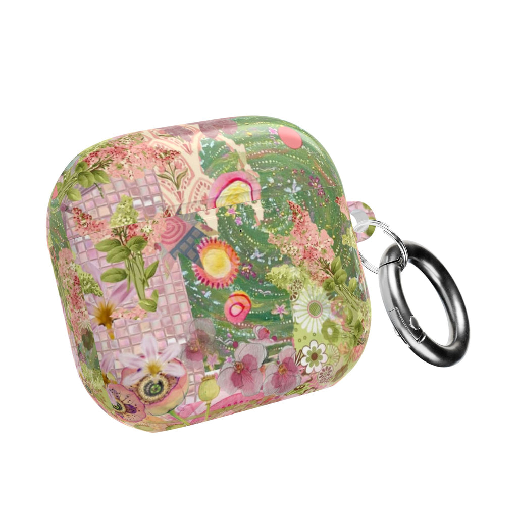 GREEN PINK MOSAIC WHIMSY AIRPOD CASE